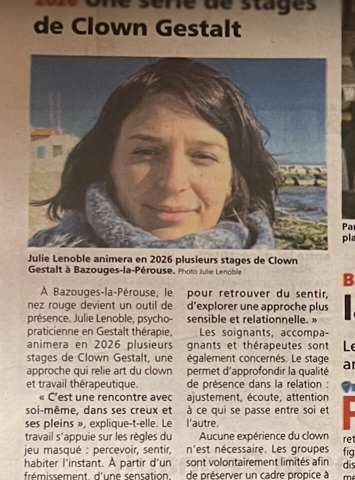 Article de La Chronique Républicaine consacré au Clown Gestalt